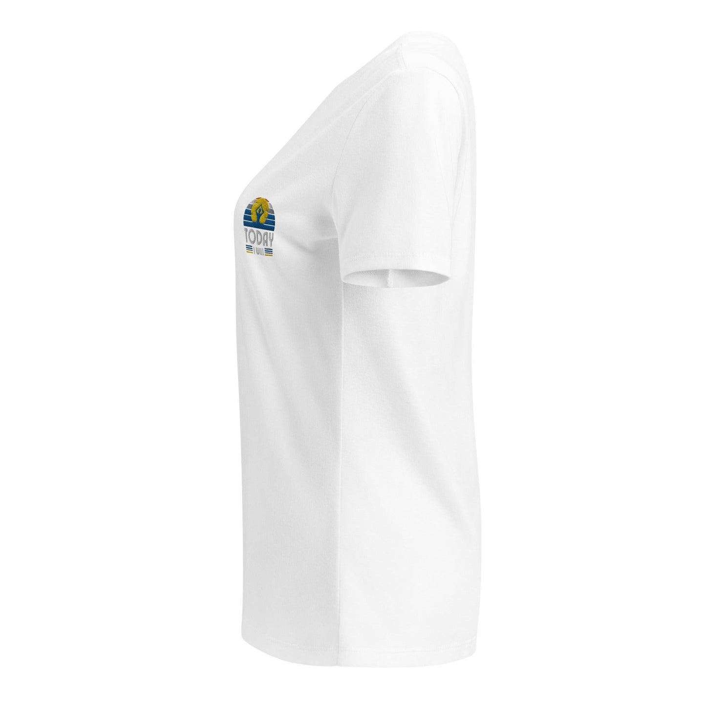 Women’s relaxed v-neck t-shirt with Embroidered Design
