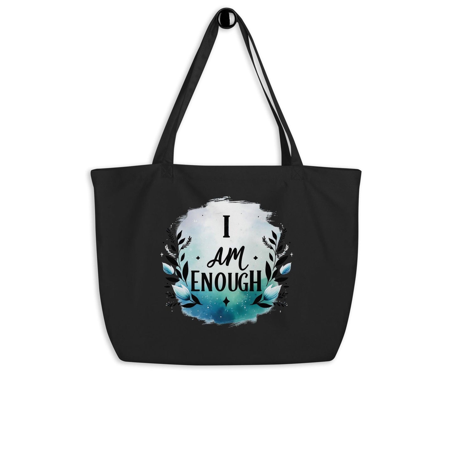 Large organic tote bag " i am enough"