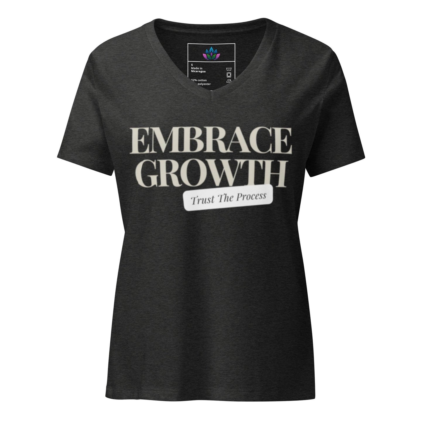 Women’s relaxed v-neck t-shirt "Embrace Growth"