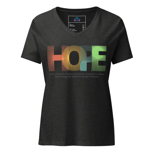 Women’s relaxed v-neck t-shirt "hope"