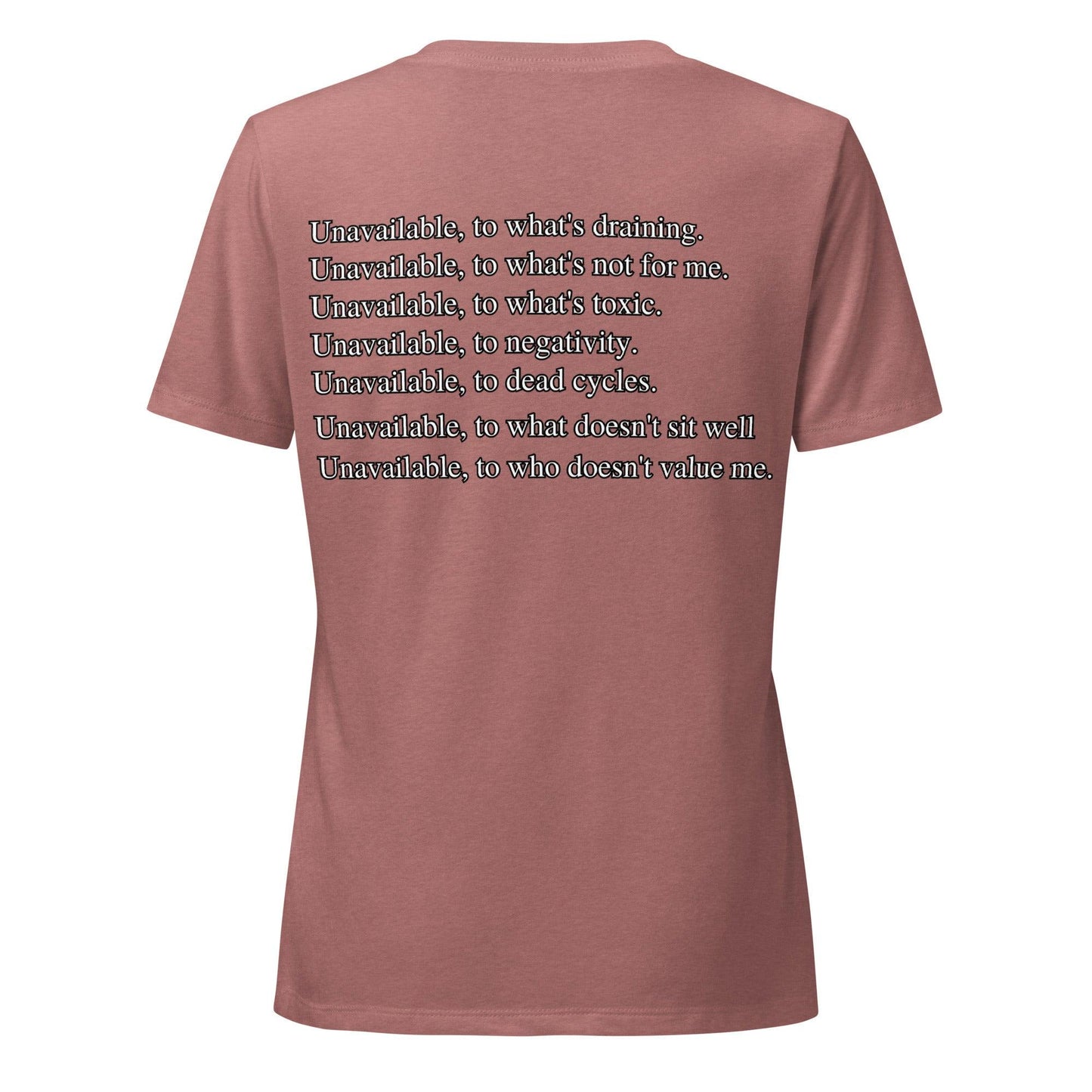 Women’s relaxed v-neck t-shirt "Unavailble to Toxicity"