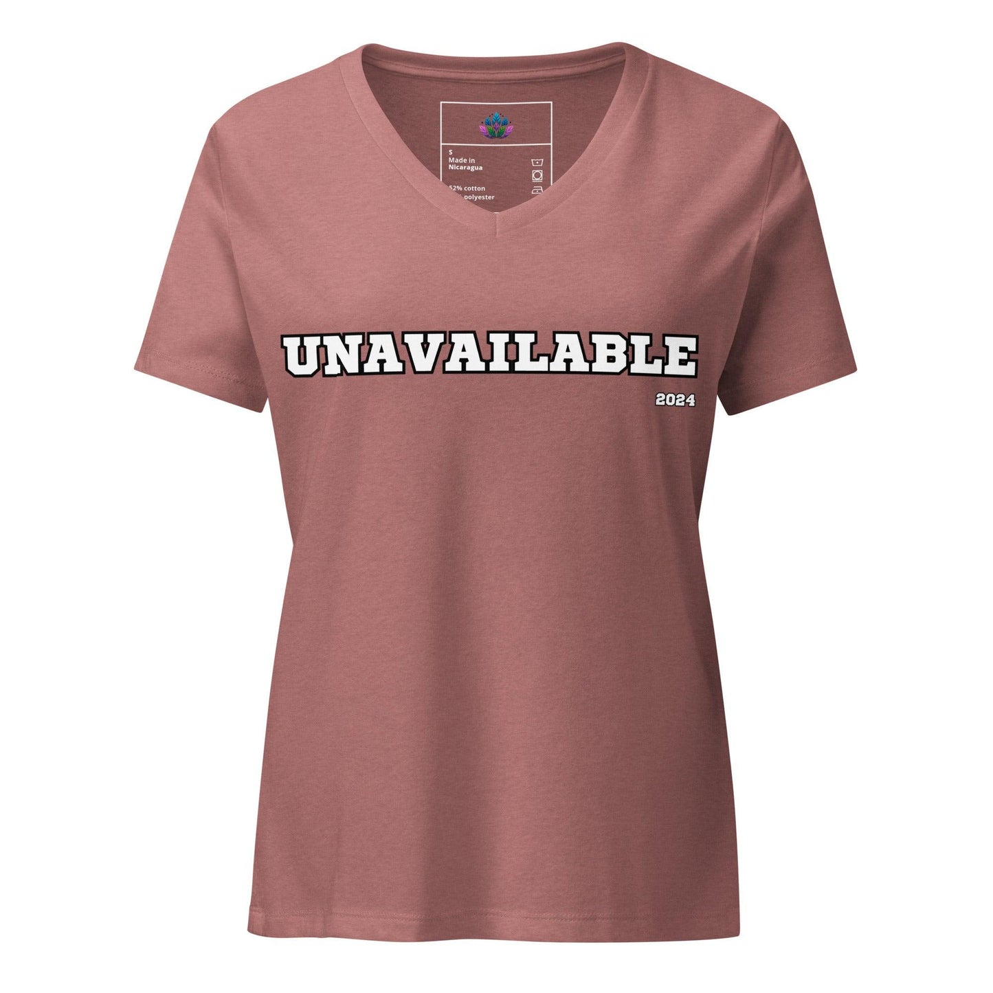 Women’s relaxed v-neck t-shirt "Unavailble to Toxicity"