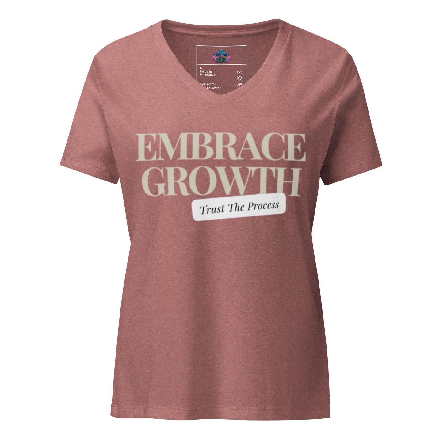 Women’s relaxed v-neck t-shirt "Embrace Growth"