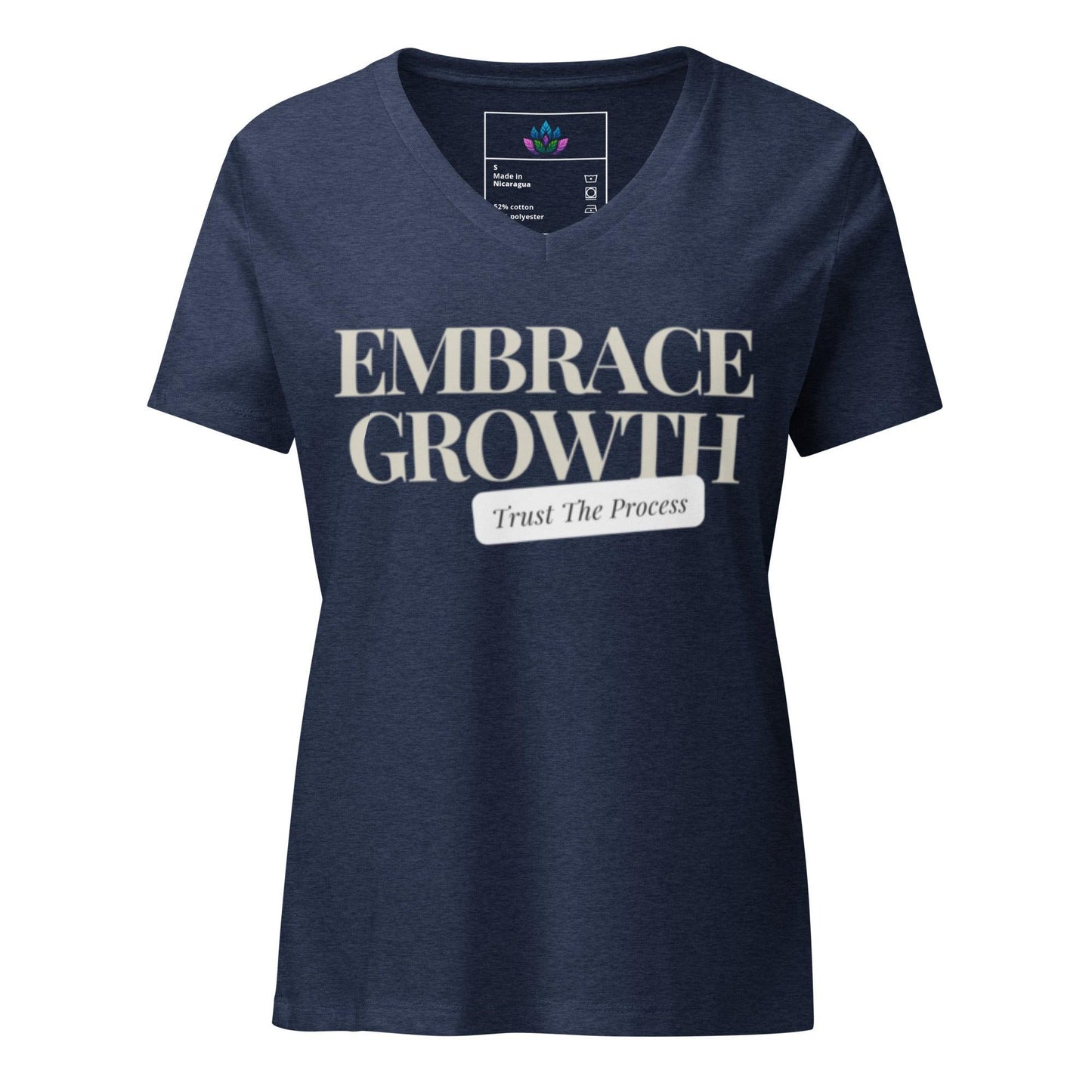 Women’s relaxed v-neck t-shirt "Embrace Growth"