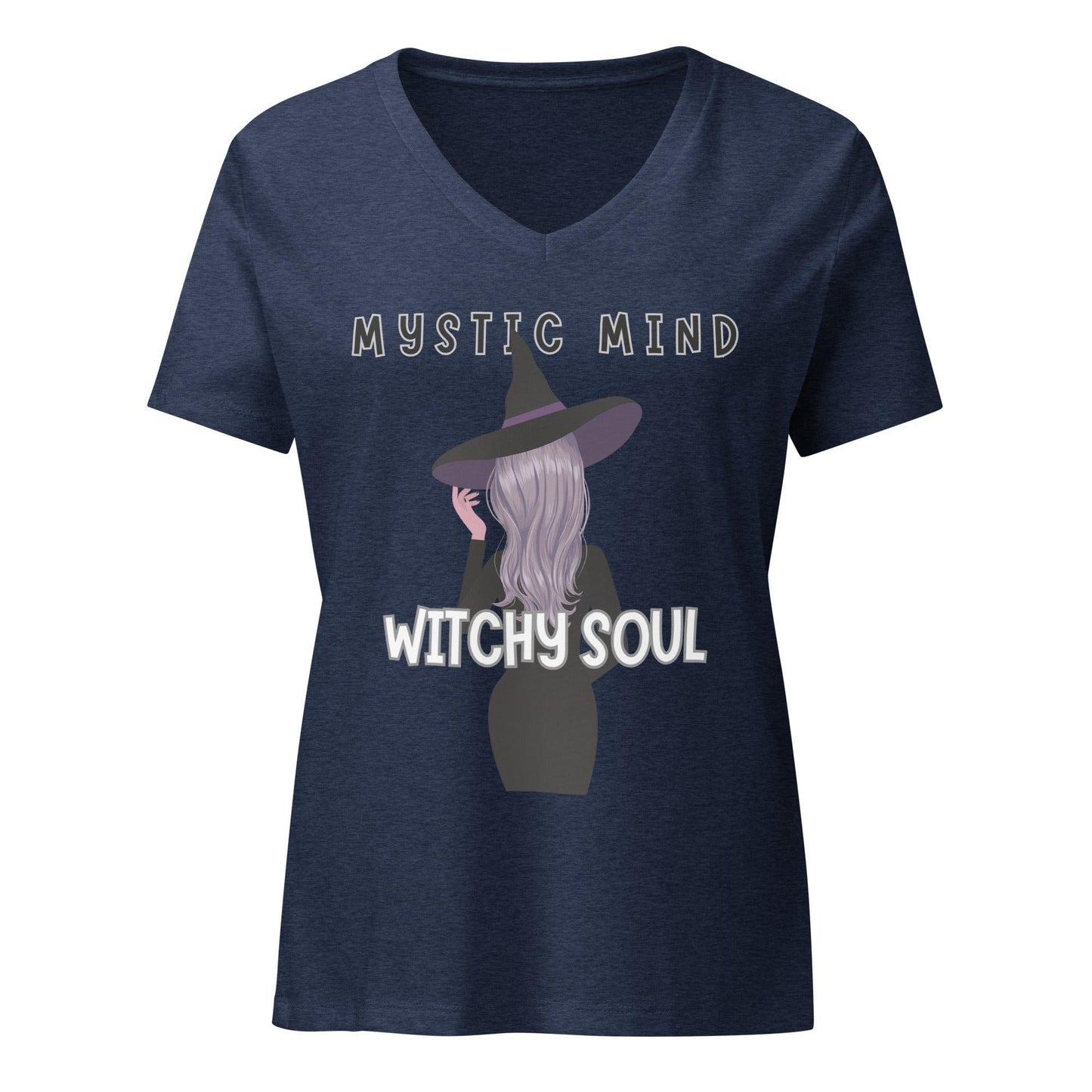 Women’s relaxed v-neck t-shirt "Mystic Mind, Witchy Soul"