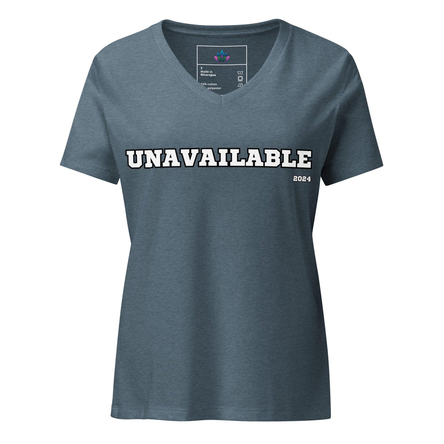 Women’s relaxed v-neck t-shirt "Unavailble to Toxicity"