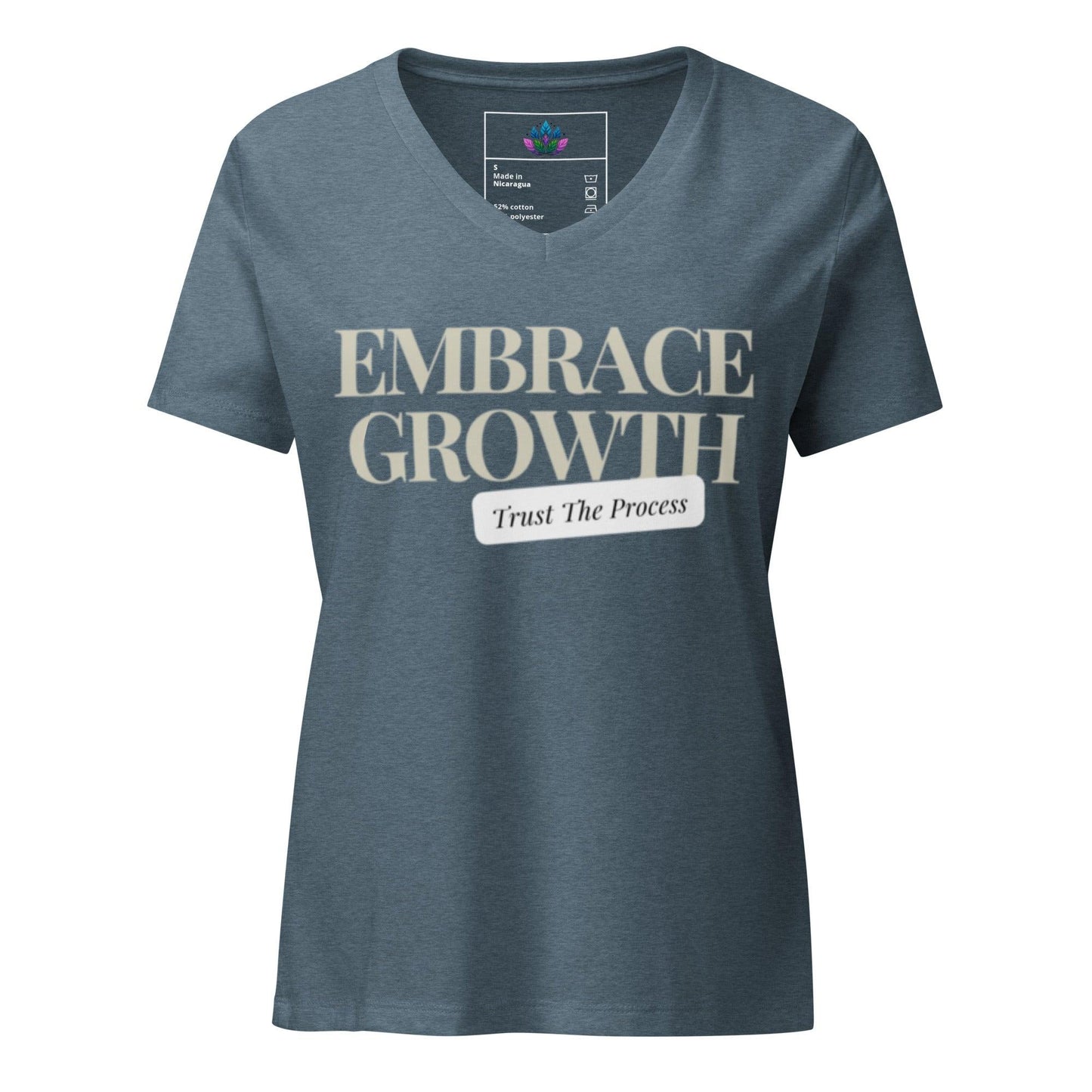 Women’s relaxed v-neck t-shirt "Embrace Growth"