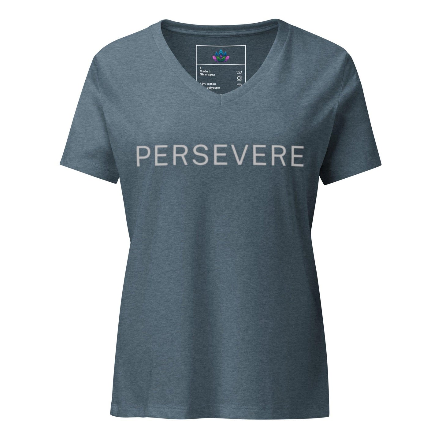 Women’s relaxed v-neck t-shirt "PERSEVERE"