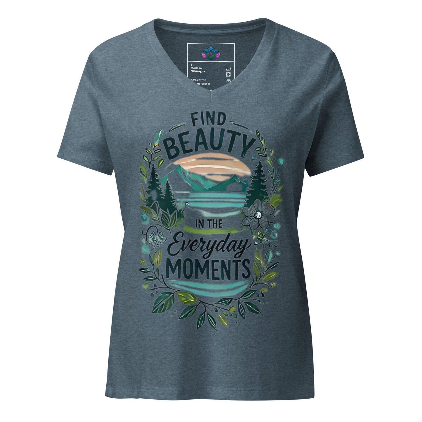 Women’s relaxed v-neck t-shirt "find beauty"