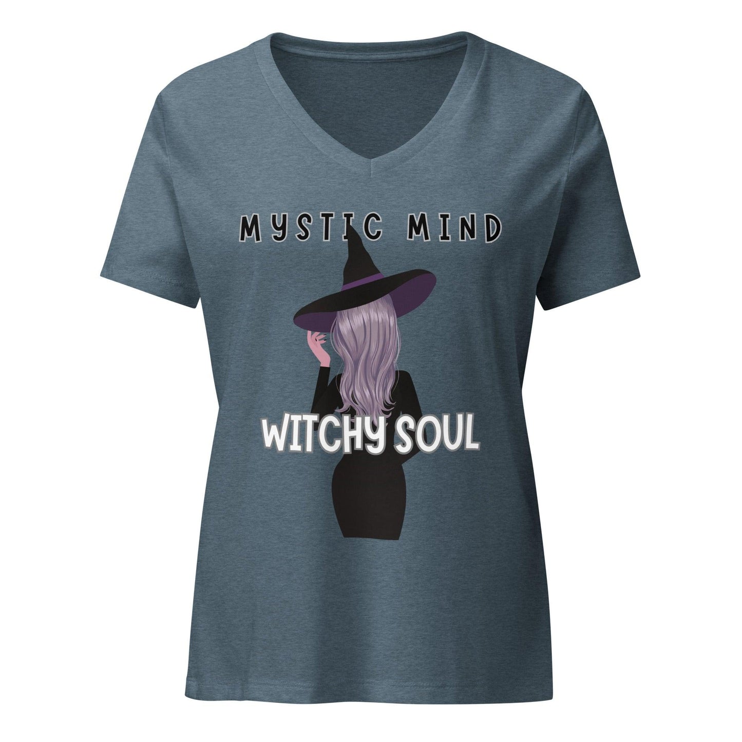 Women’s relaxed v-neck t-shirt "Mystic Mind, Witchy Soul"