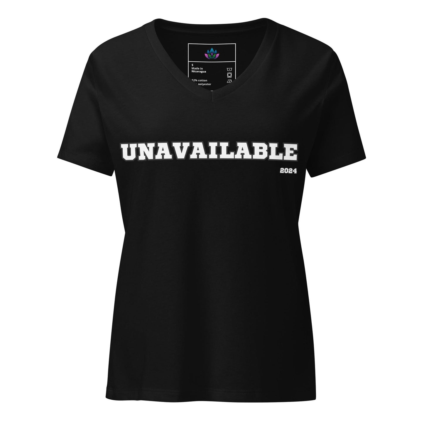 Women’s relaxed v-neck t-shirt "Unavailble to Toxicity"