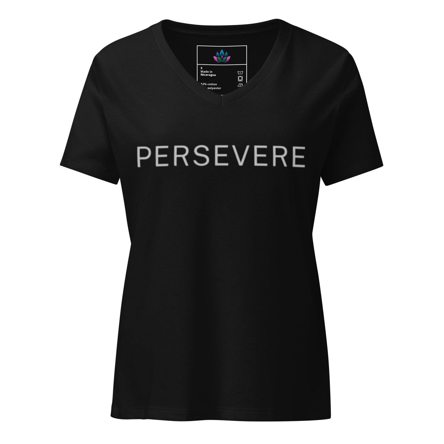 Women’s relaxed v-neck t-shirt "PERSEVERE"