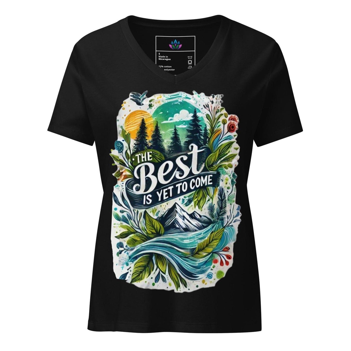 Women’s relaxed v-neck t-shirt "the best is yet to come"