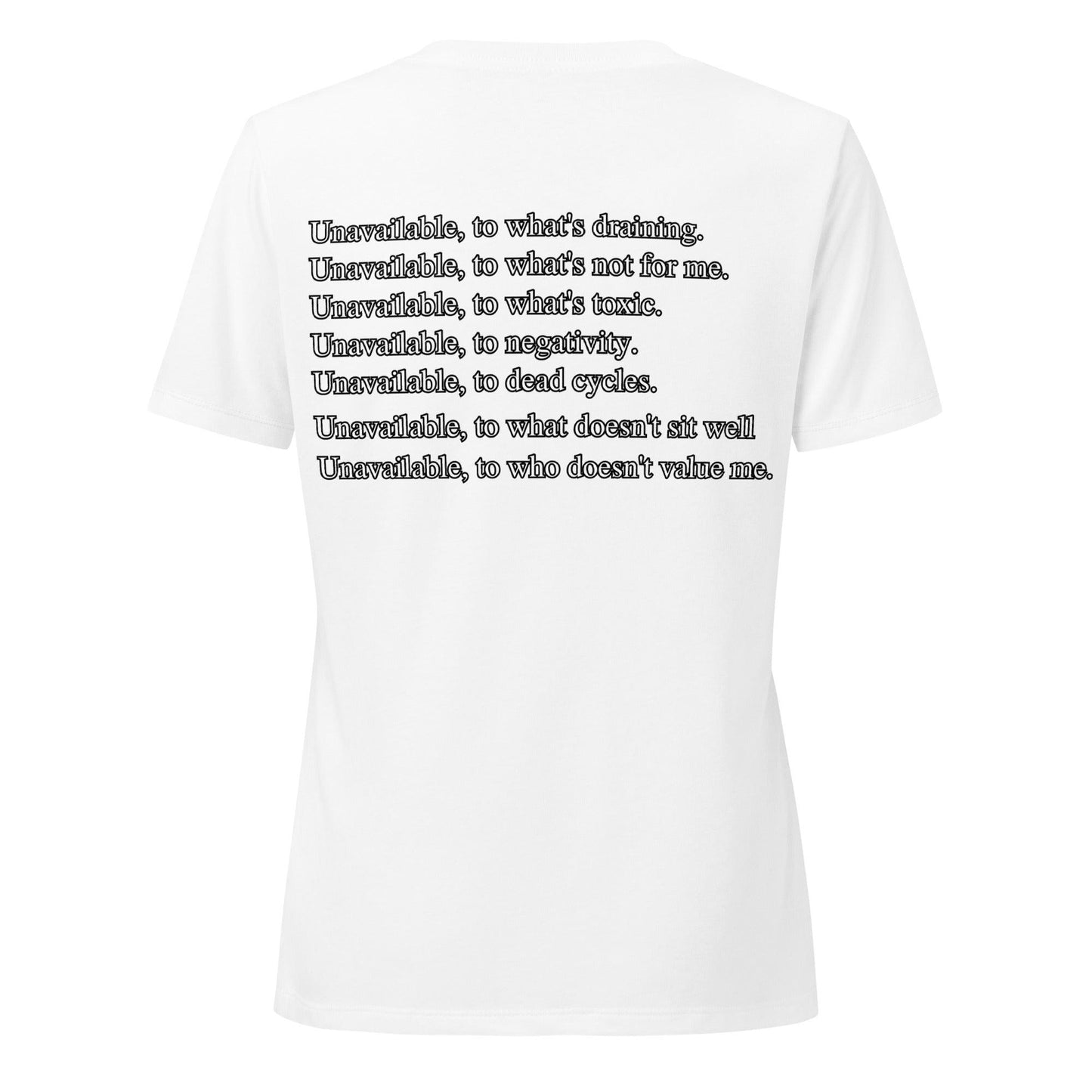 Women’s relaxed v-neck t-shirt "Unavailble to Toxicity"