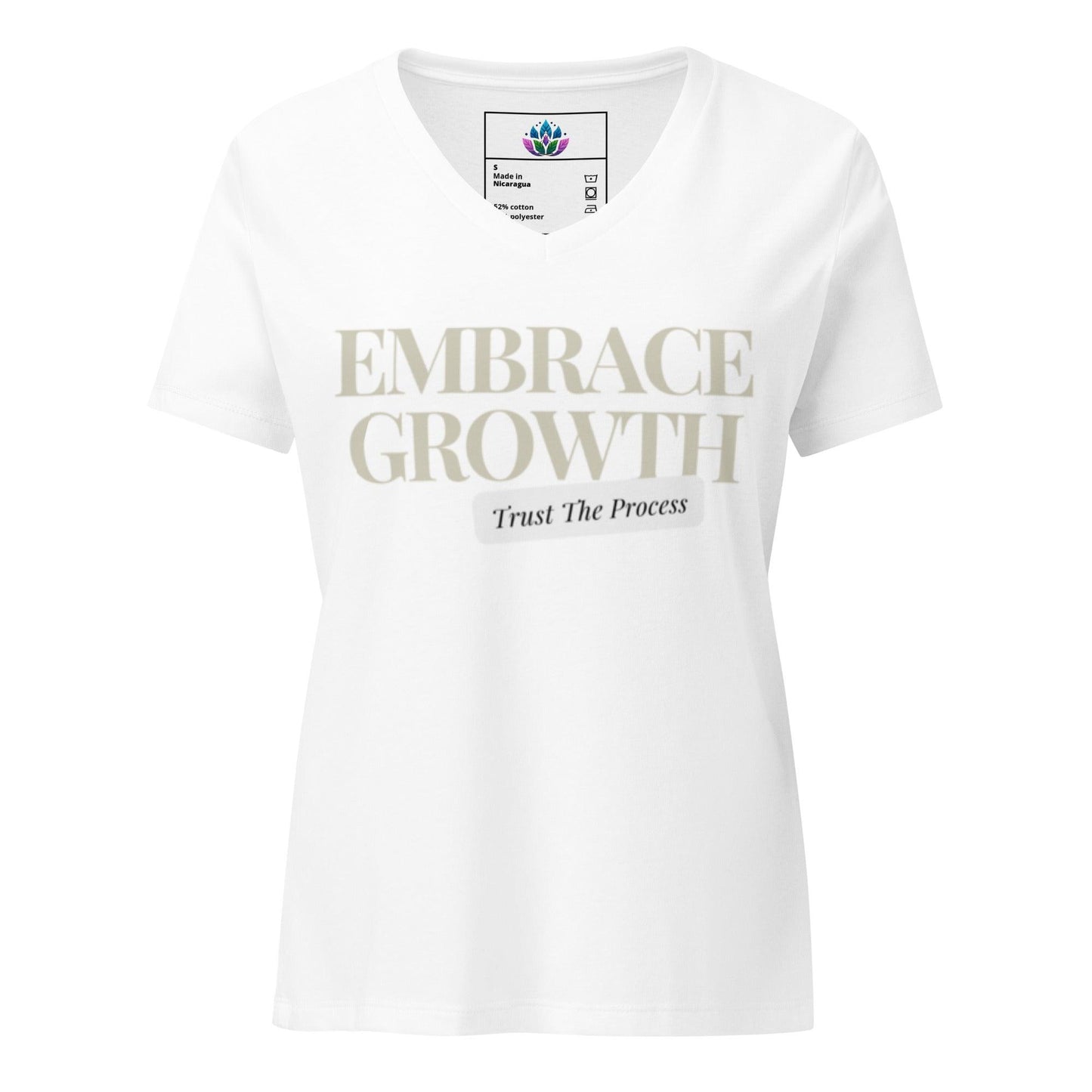 Women’s relaxed v-neck t-shirt "Embrace Growth"