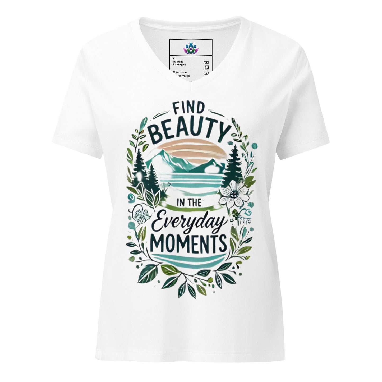 Women’s relaxed v-neck t-shirt "find beauty"