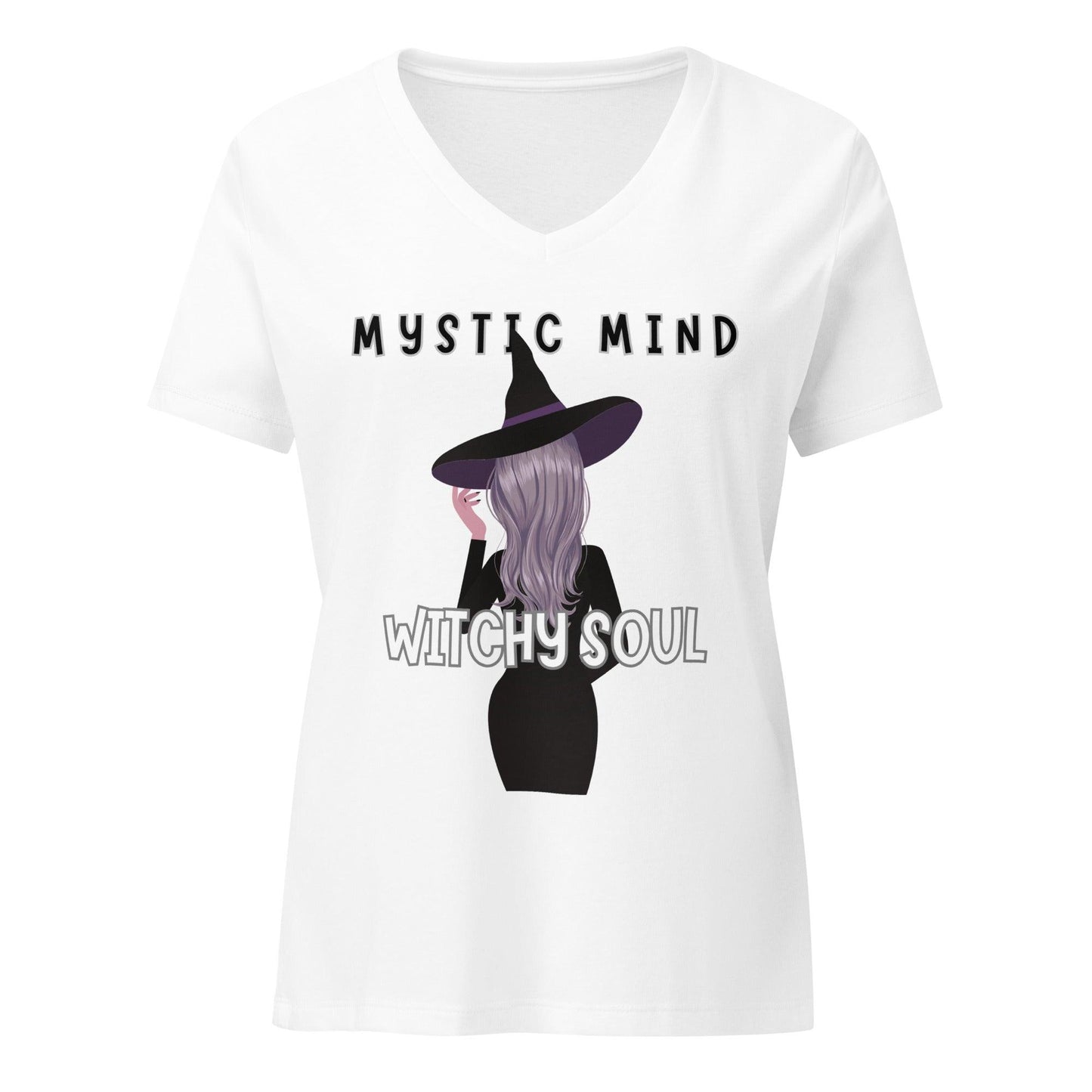 Women’s relaxed v-neck t-shirt "Mystic Mind, Witchy Soul"